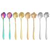 Cherry Blossom Stainless Steel Long Handle Stirring Spoon for Coffee, Dessert, and Honey