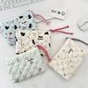 Quilted floral padded cotton portable storage bag soft change bag mouth red envelope cosmetic sundries storage