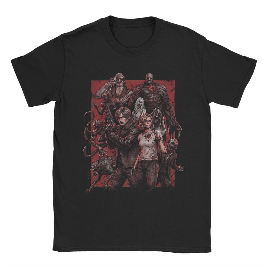 leon s kennedy T Shirt Beach Cotton TShirts For Men Hip Hop Loose Tee Shirt Short Sleeve Funny Top Tees
