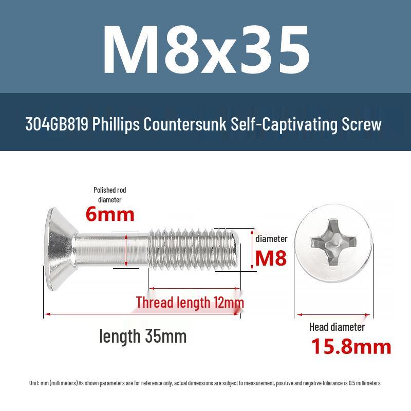 Yigu 304 Edelstahl Sicherungsschrauben M3 M4 M5
