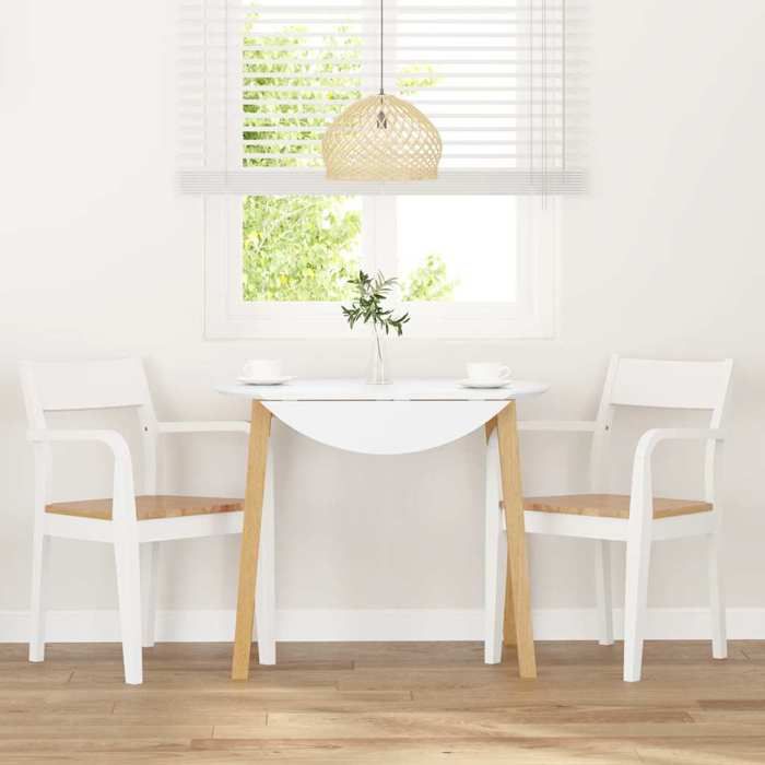 VidaXL Chaises à manger 2 pcs blanc bois massif caoutchouc, chaise à dîner, chaise, chaise de salon, chaises à dîner, chaise 4102512