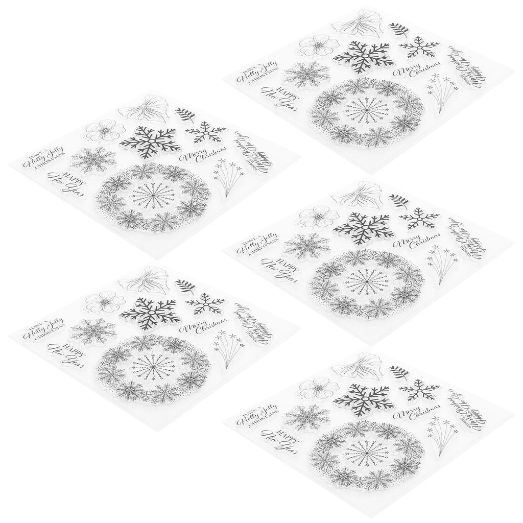 5 Stück Weihnachts-Silikon-Stempel in Schneeflockenform, handgefertigtes Dekorationszubehör