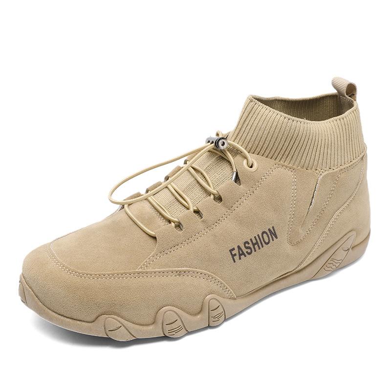 Spring and Autumn mid-help socks, casual trendy shoes, octopus sole foot cover, lazy shoes, men's outdoor breathable labor insurance shoes