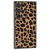 ABEEL For Samsung Galaxy S24 Ultra Case Leather Coated PC+TPU Back Phone Cover with Leopard Pattern