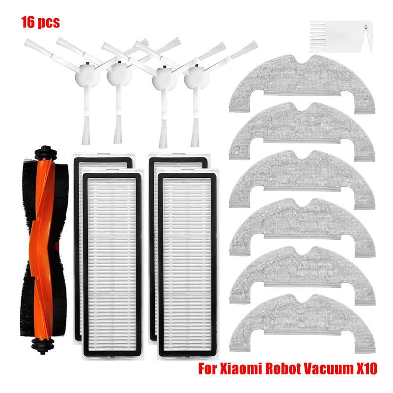 Main Side Brush Hepa Filter Mop Cloth Dust Bag For Xiaomi Robot Vacuum X10 Robot Vacuum Cleaner Parts Replacement Accessories