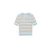 Ribbed Short Sleeve Knit Blue