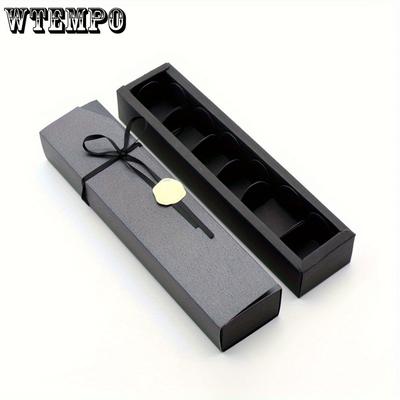 6 szt. Eleganckie Pudełka na Cukierki Czekoladowe z Przegródkami Idealne na Wesela Walentynki Urodziny Czerwono-Czarne z Akcentami Wstążkowymi Pudełko do Pakowania Prezentów