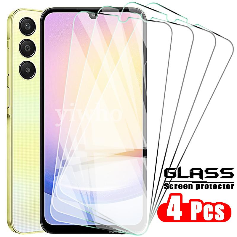 4 pçs vidro temperado para samsung a25 a15 a05s a54 a34 a24 a04s a73 a53 a33 5g a13 4g em galaxy protetores de tela película protetora