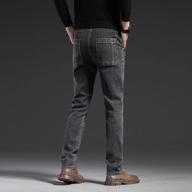Jeans da Uomo alla Moda Slim Fit Gamba Dritta Multi-tasche Elasticizzati - Collezione Autunno/Inverno