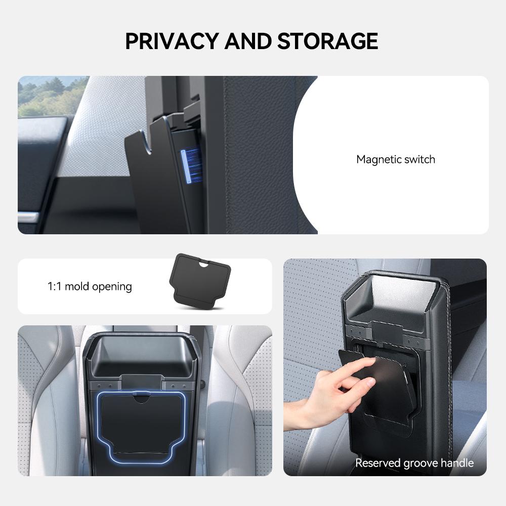 YZ For Tesla Model 3 Highland 2025 Model Y 2025-2025 Center Armrest Hidden Storage Box Cup Holder Console Organizer Accessories