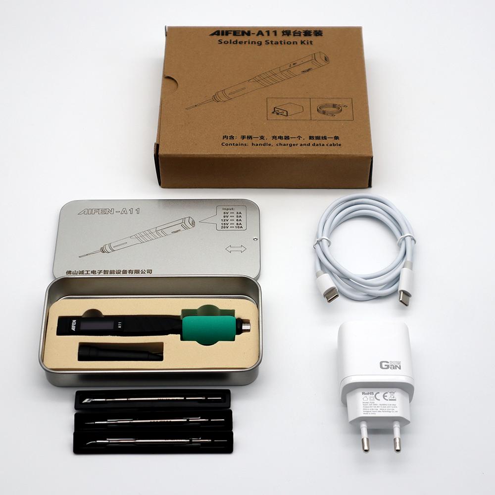 

AIFEN A11 USB Soldering Station Charging Soldering Iron Portable For Cell-Phone Repair Welding Tools Compatible C210 Handle 110v
