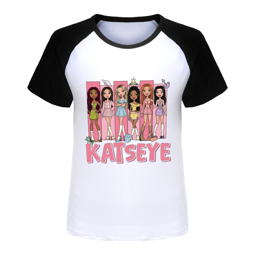 5349 Kids Girls KATSEYE Print Cotton Short Sleeves T-Shirt