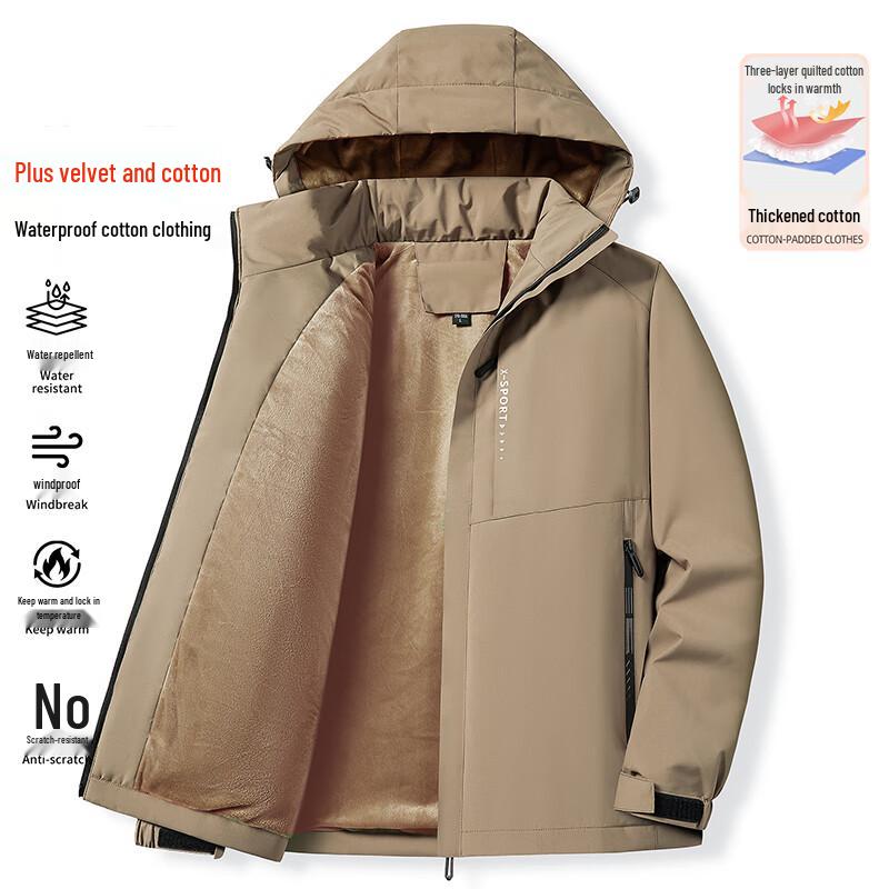 MaoRen Men's Winter Outdoor Fleece Lined Hooded Jacket