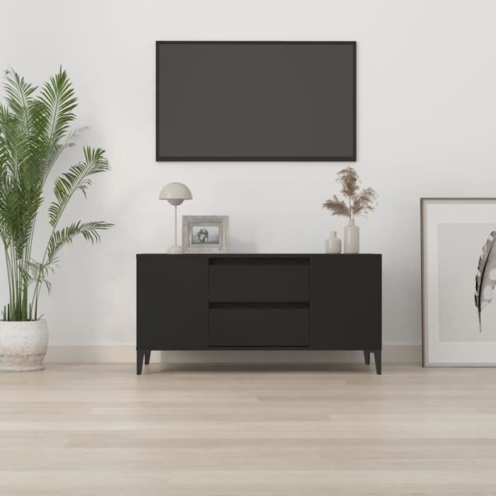 VidaXL Meuble TV Noir 102x44,5x50 cm Bois d'ingénierie 819605