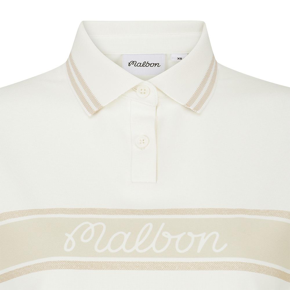 MALBON GOLF Women'S Color Block Waffle T-Shirt Cream (Woman)