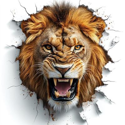 Vivid 3D Lion Vinyl Decals - Waterproof, Scratch-resistant Stickers