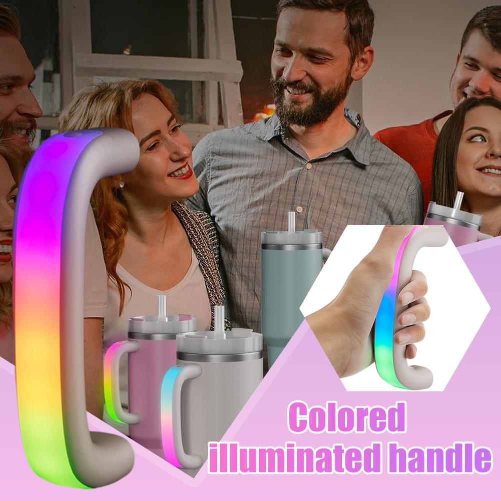 New Water Bottle Handle Protector for Stanley Cup 40Oz//30Oz, 6 Colors LED Light-Up Handle Cover Non-Slip Protect  Accessories