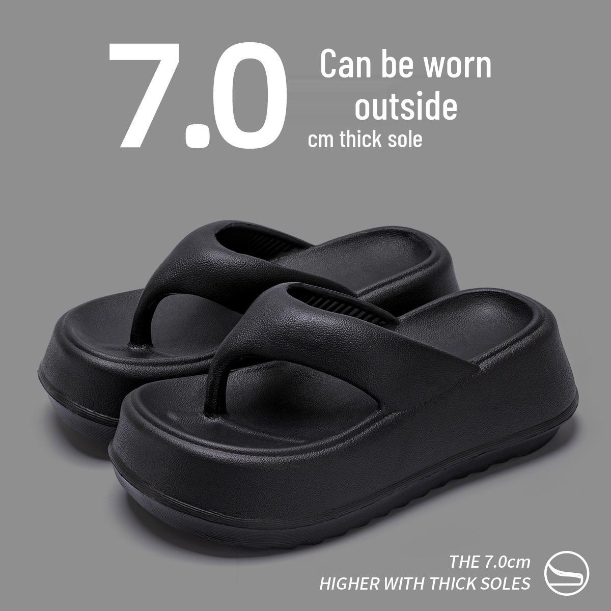 

Женские летние шлепанцы на толстой подошве: Пляжные босоножки на высоком каблуке 2025 года — удобная посадка 38-39 чёрный