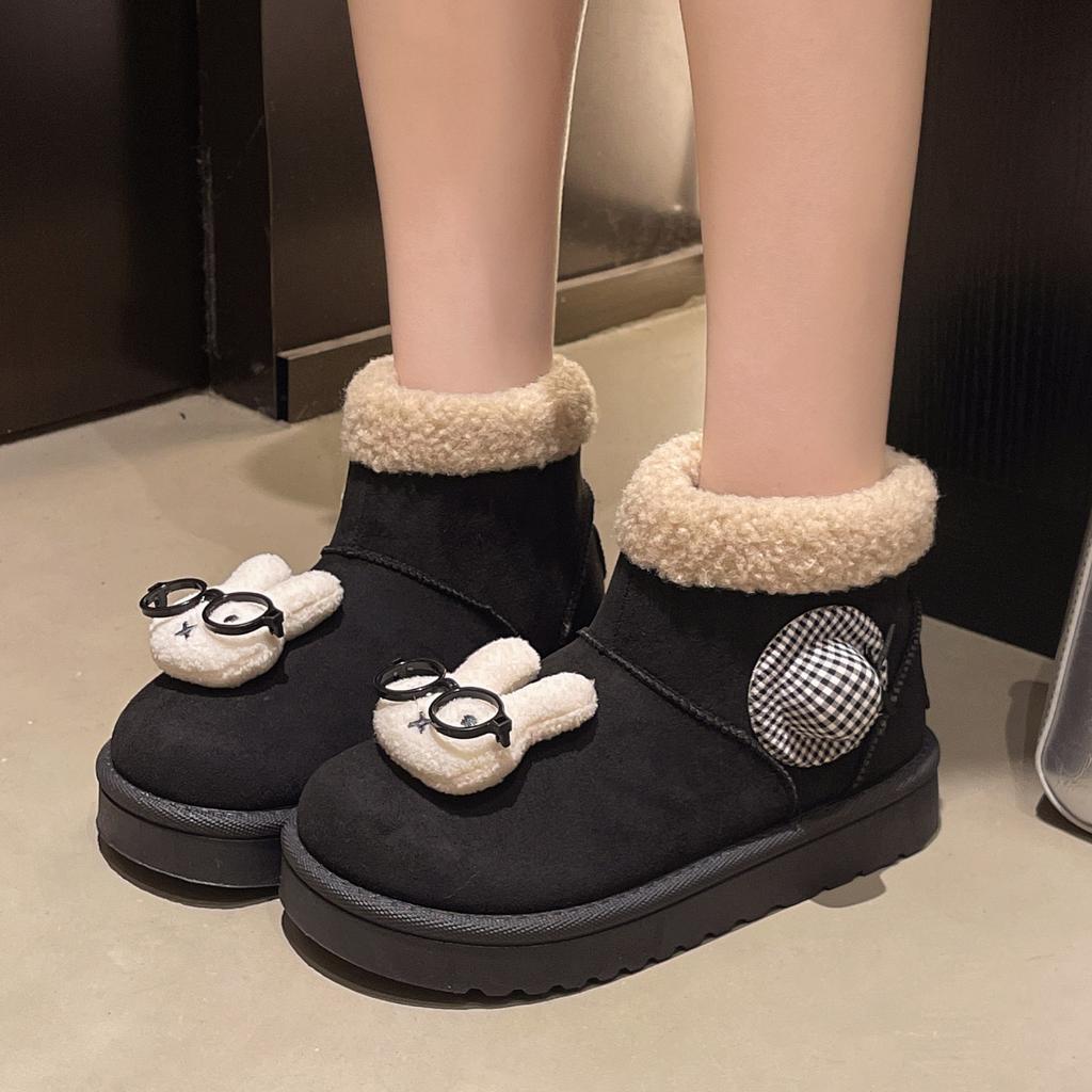 Winter verdickte Schneestiefel Damen Winter neu rutschfest dicksohlig warm vielseitig kurz Mode Baumwollschuhe