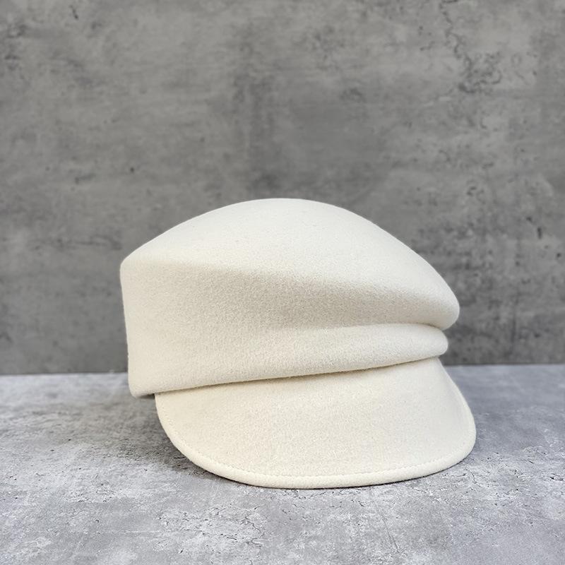Yejapan Zimní Vlna Jednobarevný Skládací Volnočasový Dámský Osmihranný Klobouk Dámská Kšiltovka