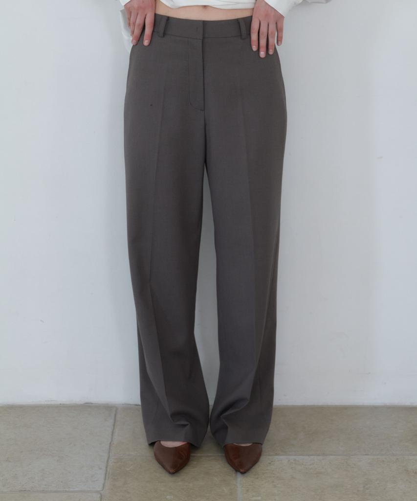 Aente Spring Wool Pants-Gray