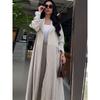 European and American Designer Style Simple Temperament Folding Mid-Length Trench Coat Pants Two-piece Set Women Clothes