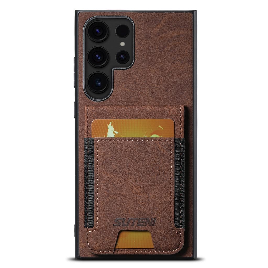 SUTENI H03 For Samsung Galaxy S24 Ultra Case Litchi Texture Kickstand Phone Shell
