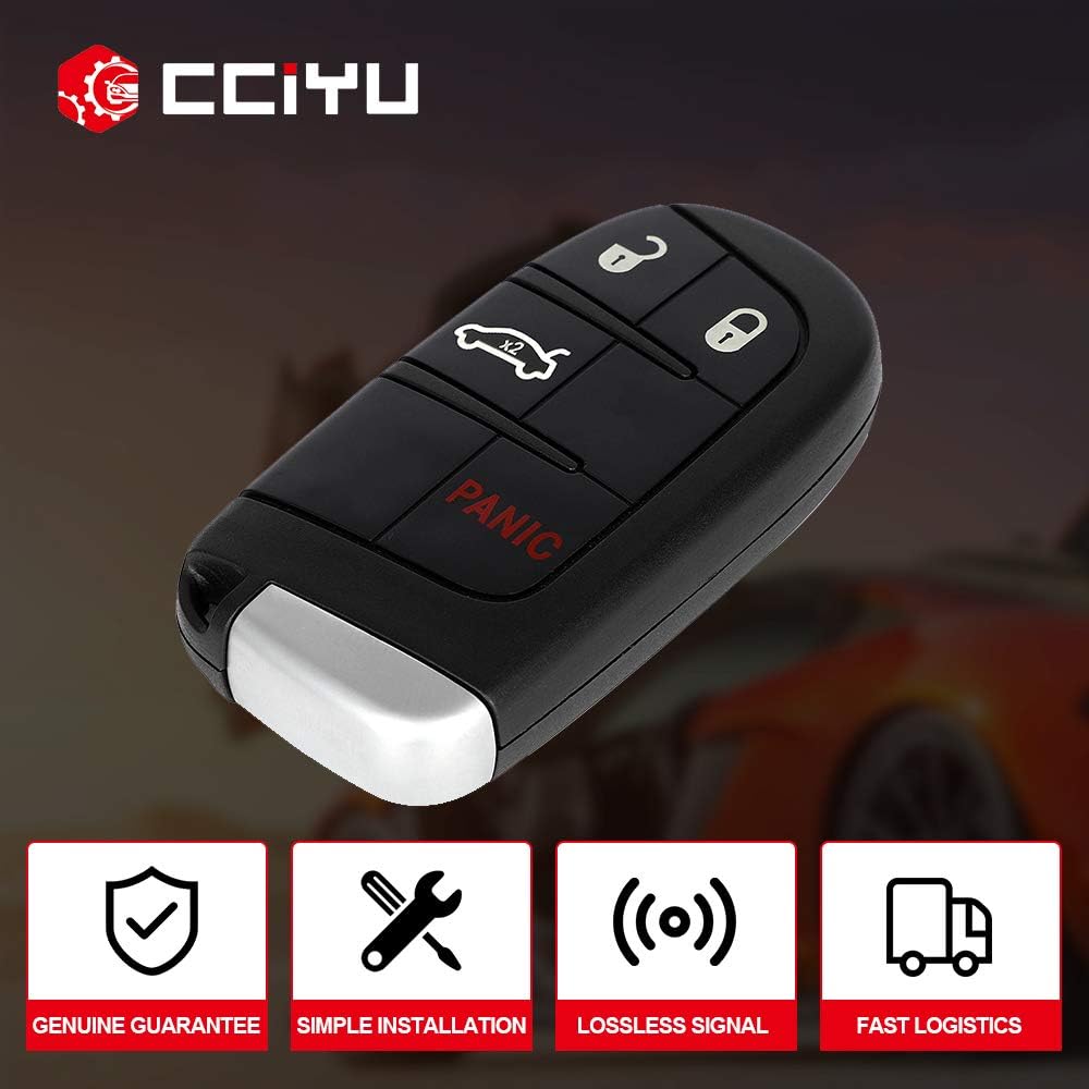 Cciyu 1 X Kapaklı Anahtar Fob Kesilmemiş Bıçak (KABUK KILIF) 4 Düğmeli M3N-40821302 için 4 Düğmeli Yedek 11-18 Dodge Charger 15-18 Dodge için
