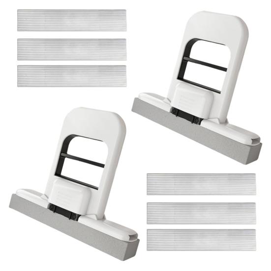 Mini Foldable Desktop Mop Portable Small Cleaning Mop Wet Dry Cleaning System Squeeze Lift Technology Office Mop