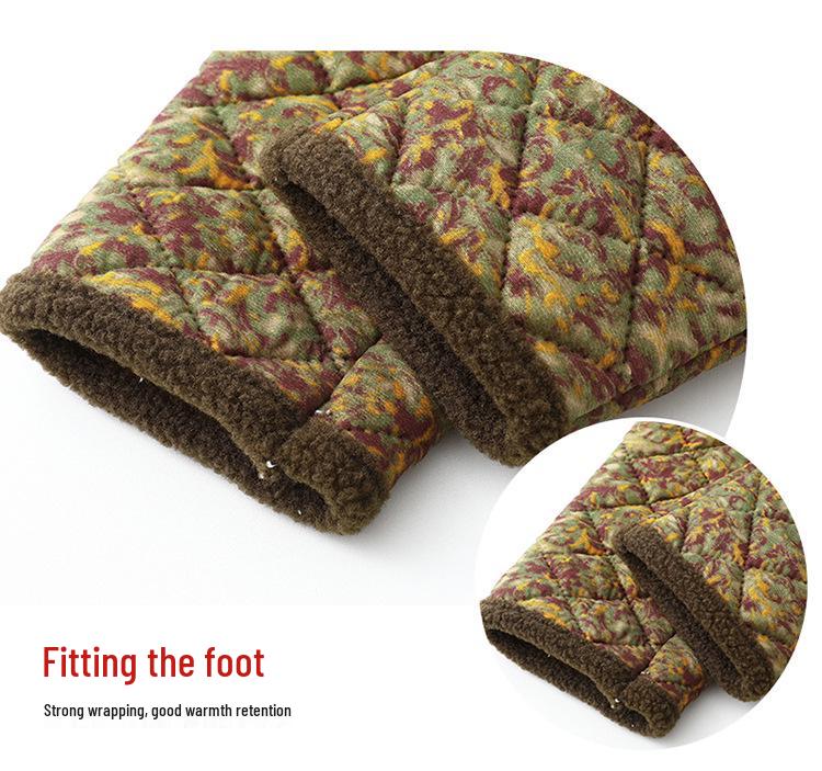 Mom's Winter Home Wear: Velvet & Thick Cotton Two-Piece Set for Middle-Aged & Elderly Women - Warm Jacket & Pants