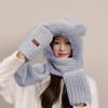 Cute bear ears plush hat scarf integrated women's autumn and winter cycling warm versatile mask ear protection scarf