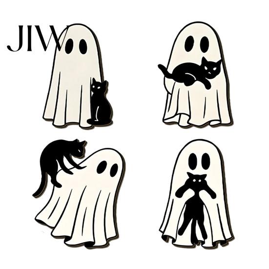 Funny Wall Mounted Hangers Halloween Ghost Cat Wooden Hanging Hook for Keys Hats, Decorative Black Entryway Organizer Hanger, Cute Home Living