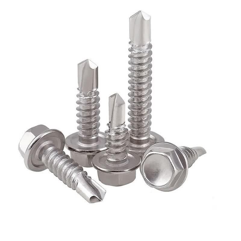 410 Stainless Steel Hex Head Self-Drilling Screws with Washer