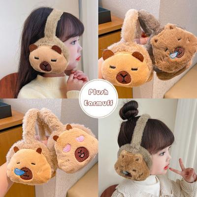 Cute Capybara Ear Warm Earmuffs Windproof Winter Earflaps Cartoon Soft Ear Cover Warmth