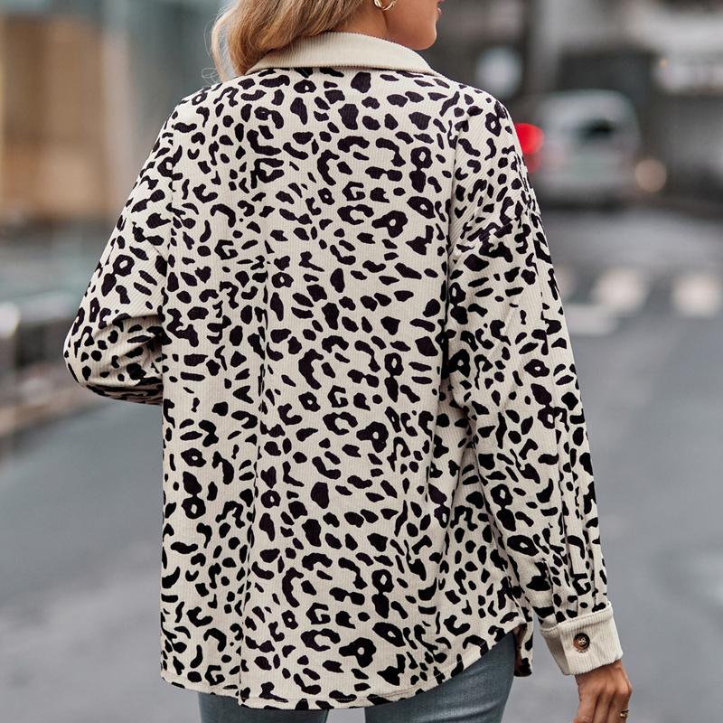 Leopardenmuster Knopf Langarm Jacke Hemdjacke Damen Herbst 2025 neue europäische und amerikanische Damenoberteile
