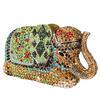 Boutique De FGG Women Green Elephant Clultch Party Cocktail Purses and Handbags Luxury Designer Bridal Rhinestone Evening Bags