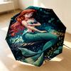 Mermaid Fantasy 8 Ribs 3Fold Black Glue Uv Protection Umbrella Sun Protection Rainproof Compact Folding Umbrella For Travel Daily Use C9241133