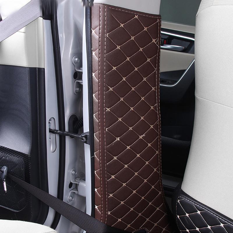 For Toyota RAV4 XA50 - 2022 2023 PU Leather Car B-pillar Protector Pad Anti-dirty Seat Belt Car-Door Mat Cover
