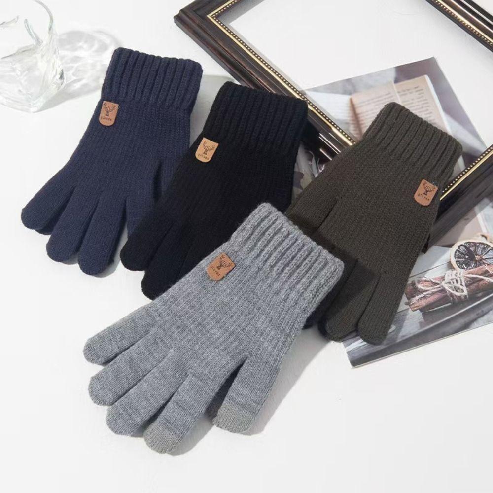 Thick Knitted Gloves Soft Men Mittens Cute Winter Gloves  Girls
