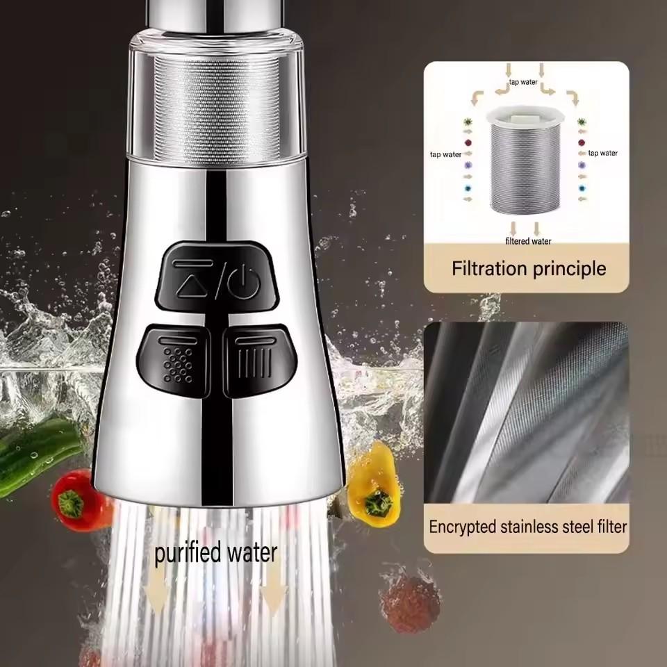 360° Rotate Kitchen Faucet Extender With Filter Function Universal Aerator Splash Filter Washbasin Faucet Bubbler Nozzle Aerator