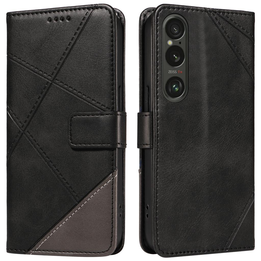 For Sony Xperia 1 VI Case Geometric Wallet Leather Phone Cover Folding Stand