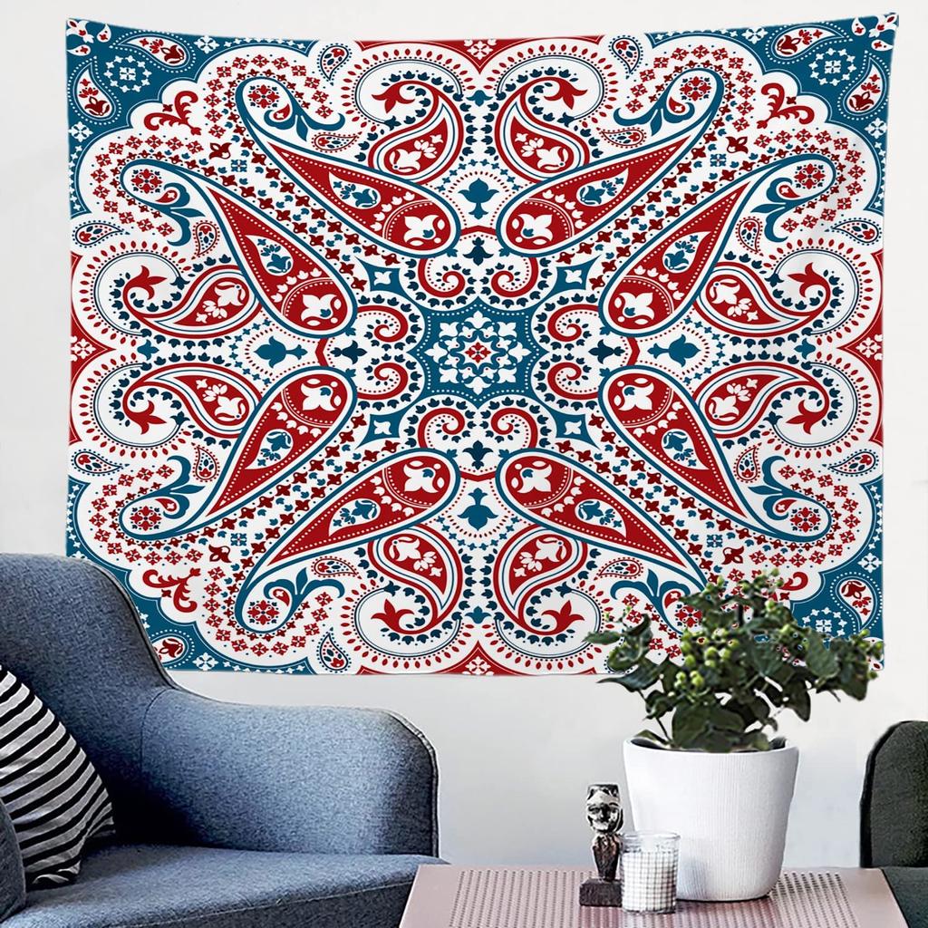 Gobelin Ścienny Wzór Bandana Sztuka Dekoracja Domu Gobelin z Nadrukiem Mandali do Sypialni Salonu Dekoracja Wzór Retro