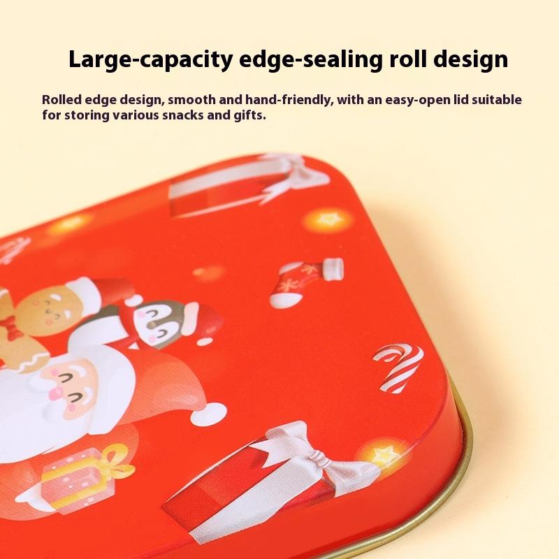 Niedliche Weihnachts-Blechgeschenkbox Eisen mit Griff Metall-Bonbondose Exquisite Santa Claus Blechdose Bonbondose