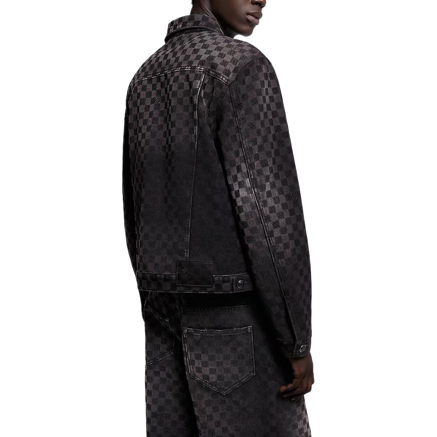 Louis Vuitton Flocked Damier Denim Trucker Jacket 1AHBDV
