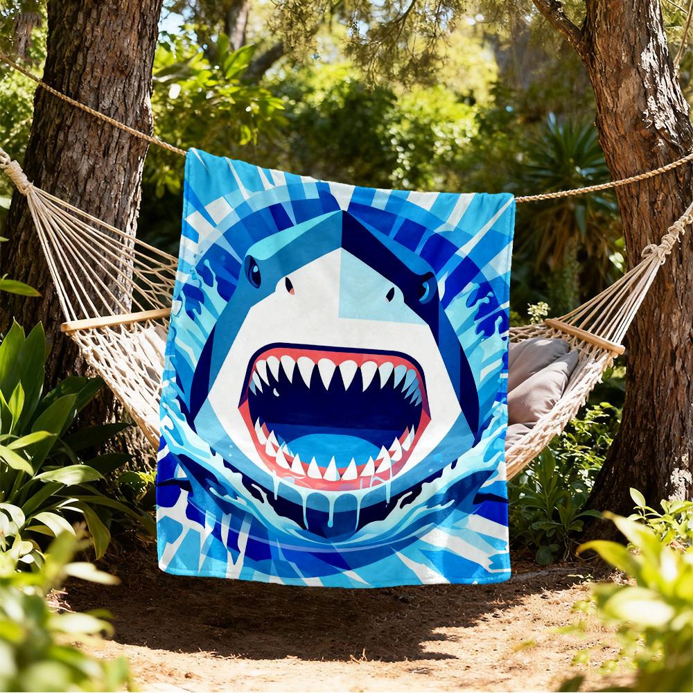 

Shark Teeth Water Outdoor Flannel Blankets, Outdoor travel, Home Blankets, Fan Gifts,Suitable for All Seasons, Christmas Gifts. R1127186 80x120cm