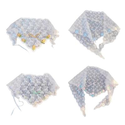 Elegant Bows Bandana Flower Pattern Halloween Party Wear for Stage Shows
