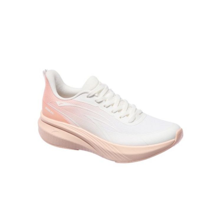 Anta Cloud Tracking Comfortable Fashion Shock Absorbing Durable Low Top Training Running Shoes Women Sneaker Paper-White Peach-Orange 122515522-2