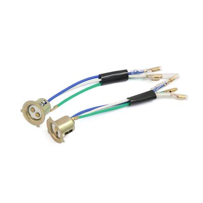 ACROPIX Motor Lamp Socket 3 Wires Headlamp Headlamp Socket Holder Adapter Bronze Color 2pcs