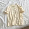 Cotton Summer Clothes Women's New Solid Color Round Neck Loose Base Short-sleeved T-shirt Women's Loose Clothes