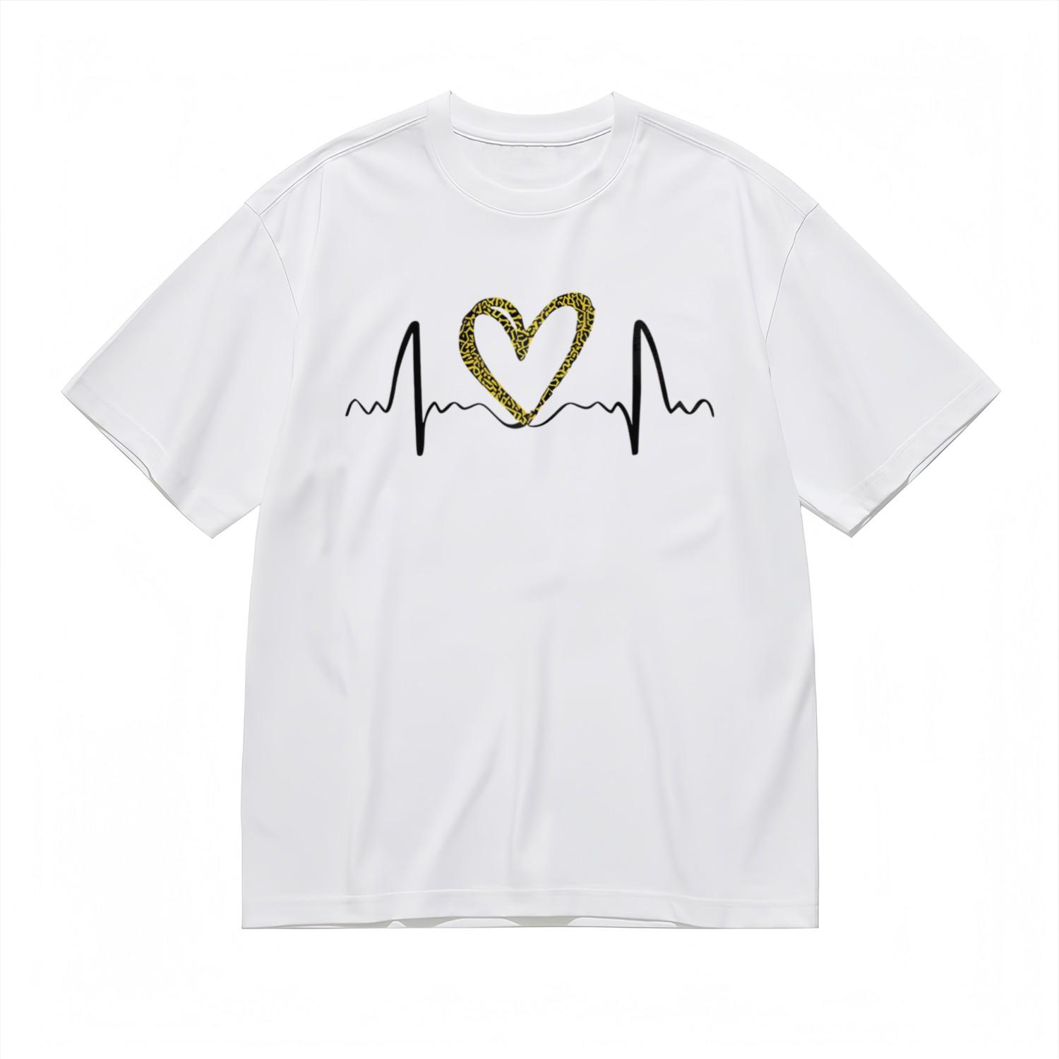 Men s Comfy All Season Fashion Classic T-Shirt Mens Womens Tees Top Abstract Pulse Design Printed Tee 2XL